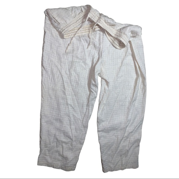 Club Z Collection Beige Lounge Pants Sz 3X Textured Drawstring Elastic Waist - Picture 14 of 16